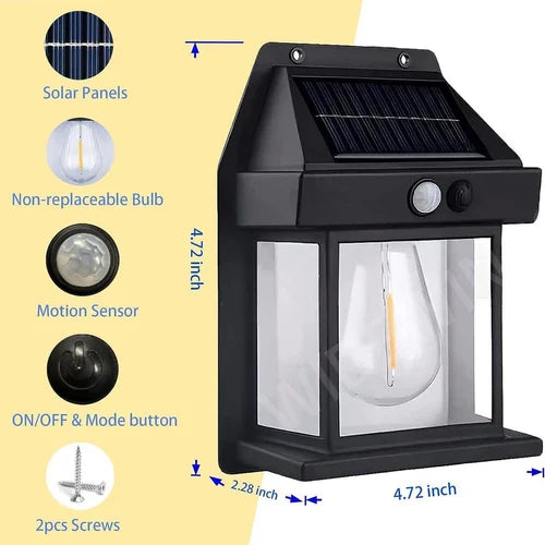 Solar Outdoor Wall Light with Motion Sensor